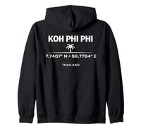 Koh Phi Phi Thailandia Coordinates Island Travel Design Felpa con Cappuccio