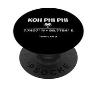 Koh Phi Phi Thailandia Coordinates Island Travel Design PopSockets PopGrip Adesivo