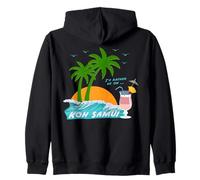 Koh Samui Palme ondeggiano nel Vento Thailandia Souvenir Felpa con Cappuccio