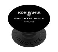Koh Samui Thailandia Coordinates Island Travel Design PopSockets PopGrip Adesivo