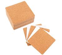 KOHAND 100 sottobicchieri quadrati autoadesivi in sughero, 9,5 x 9,5 cm, naturali, 2 mm di spessore