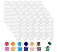 KOHAND 100 strisce di 600 vasetti, in plastica, vuote, 3 ml, trasparenti, con coperchio, mini strisce di vernice per festival artistici, lezioni di pittura e attività familiari