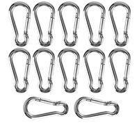 KOHAND 12 ganci a molla in acciaio inox M6, resistenti a molla, con connettore rapido in metallo, per campeggio, escursionismo, pesca, capacità di carico 119,7 kg