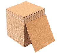 KOHAND 120 quadrati autoadesivi in sughero, 10,2 x 10,2 cm, spessore 2 mm, colore legno, finitura testurizzata, quadrati, montaggio a parete, monostrato, sottobicchieri in sughero