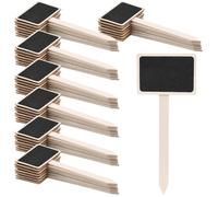 KOHAND 50 etichette per piante in legno da 15 x 6,3 cm, mini etichette nere per piante, a forma di T, per verdure, fiori, piante in vaso