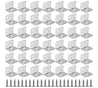 KOHAND 50 staffe angolari resistenti, 36 x 26 x 26 mm, in acciaio inox, con 300 viti, staffe larghe in metallo a 90 gradi per mensole, mobili, legno