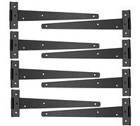 KOHAND Confezione da 8 cerniere a T, 30,5 cm, in metallo nero, per cancelli e fienili, con viti per legno, recinzioni, garage, finestre