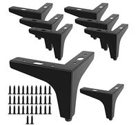 KOHAND Confezione da 8 gambe triangolari per mobili da 10,2 cm, moderne gambe in ferro nero, gambe di ricambio per mobili TV, cassetti, divani, tavoli da tè