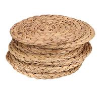 KOHAND Set di 8 tovagliette in giacinto d'acqua da 30 cm, spessore 1 cm, tovagliette rotonde in rattan intrecciato, resistenti al calore, per tavolo, sottobicchieri, pentole, padelle