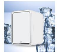KOHARA Mini Frigorifero con luci a LED, con Specchio a LED, Mini Frigorifero con capacità di 8 Litri Economico, Freddo o Caldo, CA 220 V, CC 12 V Mini Frigorifero per la Cura della pell