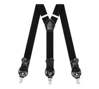 Kohentact Bretelle Uomo con Clip e Bottone, Include 6 Bottone, Larghezza 3,5 cm Y-Shape per Altezza Fino a 200 cm, Acciaio Inossidabile, Gamma di Regolazione Elasticità Extra Large