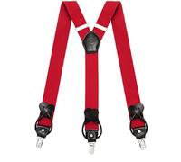 Kohentact Bretelle Uomo con Clip e Bottone, Include 6 Bottone, Larghezza 3,5 cm Y-Shape per Altezza Fino a 200 cm, Acciaio Inossidabile, Gamma di Regolazione Elasticità Extra Large