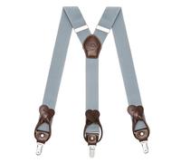 Kohentact Bretelle Uomo con Clip e Bottone, Include 6 Bottone, Larghezza 3,5 cm Y-Shape per Altezza Fino a 200 cm, Acciaio Inossidabile, Gamma di Regolazione Elasticità Extra Large