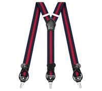 Kohentact Bretelle Uomo con Clip e Bottone, Include 6 Bottone, Larghezza 3,5 cm Y-Shape per Altezza Fino a 200 cm, Acciaio Inossidabile, Gamma di Regolazione Elasticità Extra Large