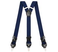 Kohentact Bretelle Uomo con Clip e Bottone, Include 6 Bottone, Larghezza 3,5 cm Y-Shape per Altezza Fino a 200 cm, Acciaio Inossidabile, Gamma di Regolazione Elasticità Extra Large