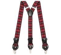 Kohentact Bretelle Uomo con Clip e Bottone, Include 6 Bottone, Larghezza 3,5 cm Y-Shape per Altezza Fino a 200 cm, Acciaio Inossidabile, Gamma di Regolazione Elasticità Extra Large