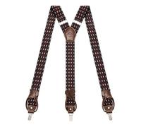 Kohentact Bretelle Uomo con Clip e Bottone, Include 6 Bottone, Larghezza 3,5 cm Y-Shape per Altezza Fino a 200 cm, Acciaio Inossidabile, Gamma di Regolazione Elasticità Extra Large