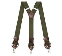Kohentact Bretelle Uomo con Clip e Bottone, Include 6 Bottone, Larghezza 3,5 cm Y-Shape per Altezza Fino a 200 cm, Acciaio Inossidabile, Gamma di Regolazione Elasticità Extra Large