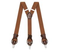 Kohentact Bretelle Uomo con Clip e Bottone, Include 6 Bottone, Larghezza 3,5 cm Y-Shape per Altezza Fino a 200 cm, Acciaio Inossidabile, Gamma di Regolazione Elasticità Extra Large