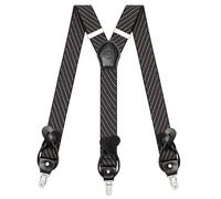 Kohentact Bretelle Uomo con Clip e Bottone, Include 6 Bottone, Larghezza 3,5 cm Y-Shape per Altezza Fino a 200 cm, Acciaio Inossidabile, Gamma di Regolazione Elasticità Extra Large