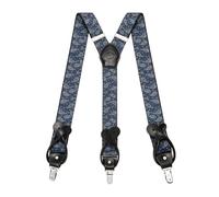 Kohentact Bretelle Uomo con Clip e Bottone, Include 6 Bottone, Larghezza 3,5 cm Y-Shape per Altezza Fino a 200 cm, Acciaio Inossidabile, Gamma di Regolazione Elasticità Extra Large