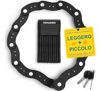 KOHLBURG antifurto pieghevole da 420 g con staffa per escursioni, protezione a breve termine, antifurto a maglie 70 cm per bici, e-bike e bici da corsa, mini antifurti pieghevole piccolo & leggero