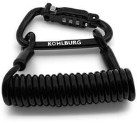 KOHLBURG lucchetto a combinazione per la borsa | lungo 145 cm e flessibile | Cavo di 5 mm di spessore | Lucchetto sicuro e piccolo con cavo lungo per sci e snowboard | Lucchetto per passeggino