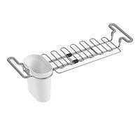KOHLER K-5473-0 - Scolapiatti multiuso da appendere al lavello, con porta asciugamani da cucina, tazza da ammollo, espandibile da 37,1 a 44,7 cm, colore: Bianco