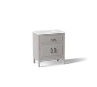 KOHLER Seer Mobile da bagno da 30 pollici con lavabo singolo bianco e piano in quarzo, mobile da bagno moderno, grigio mohair, K-33552-ASB-1WT