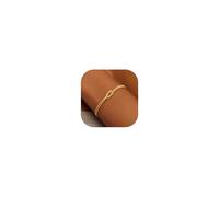 KOHOTA Bracciali in oro argento per le donne alla moda placcato oro 14 carati braccialetto per le donne non si ossidano delicato impilabile catena a strati cuore perla nodo braccialetti in rilievo