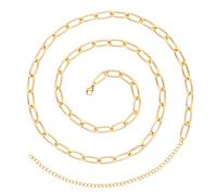 KOHOTA Catene per la vita da donna da 27,5/33,5/40 pollici placcato oro 14 carati catene per la vita Plus Size Bikini Vita Gioielli Catena Boho Estate Accessori da spiaggia, 33.5inches, Ottone