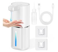 KOHRIUK Dispenser Sapone Automatico a Muro 380 ml,IPX5 Impermeabile, Touchless,Ricaricabile USB-C,per Cucina, Bagno,Sala da Pranzo