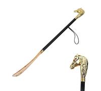 KOHUS Calzascarpe Calzascarpe esteso Calzascarpe in metallo con testa di cavallo Manico lungo Sollevatore for scarpe for porta domestica Sollevatore di Scarpe(A)