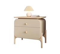 KOHUS Mesas De Noche Para Dormitorio Comodino Creativo In Legno Massello Color Crema, Semplice Mini Comodino Da Camera Da Letto Comodino/comodino Con Cassetti