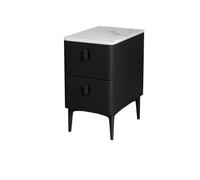 KOHUS Mesas De Noche Para Dormitorio - Comodino in ardesia moderno, piccolo, semplice, stretto, in legno massello, comodino/comodino con cassetti (04)