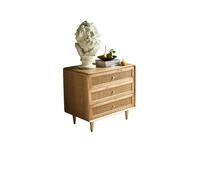 KOHUS Mesas De Noche Para Dormitorio Comodino in legno con tre cassetti, semplice mobiletto portaoggetti in rattan for camera da letto Comodino/comodino Con Cassetti