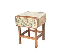 KOHUS Mesas De Noche Para Dormitorio Comodino in rattan, stile retrò Wabi-sabi, mobiletto laterale, mobiletto portaoggetti for la casa Comodino/comodino Con Cassetti(C)