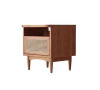 KOHUS Mesas De Noche Para Dormitorio Comodino Moderno In Legno Massello Di Rattan, Semplice Armadietto Portaoggetti For Camera Da Letto Comodino/comodino Con Cassetti