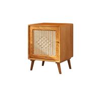 KOHUS Mesas de Noche Para Dormitorio Wabi-sabi - Comodino in legno di rattan, per soggiorno, camera da letto, comodino/comodino con cassetti (C)