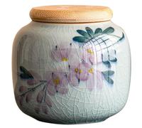 KOHUS Scatola di Tè Barattolo di Stoccaggio di Tè Magnolia Dipinto a Mano, Vaso sigillato in ceramica, Vasetto di Stoccaggio del tè Portatile, Piccolo magazzino di tè Contenitore di Stoccaggio