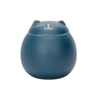 KOHUS Scatola di Tè Scatola di Tea Creativa Gatto Porta Felicità, scatola di tè in ceramica con coperchio, scatola di Stoccaggio del tè sigillata, Ornamenti di Decorazione Ufficio Contenitore di