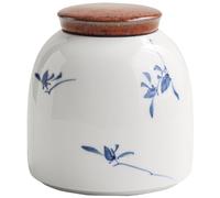 KOHUS Scatola di Tè Vasetto di Stoccaggio di Tè Bulk, orchidea Farfalla creativa Dipinta a Mano, Grande Vaso di Ceramica sigillato, Vaso di Stoccaggio Alimenti da Cucina Contenitore di Stoccaggio
