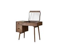 KOHUS Specchio Cosmetico con Luci E Set da Tavolo 100x50x76cm Walnut Home Bedroom Dressing Table, Simple Creative Storage Furniture with Mirror And Drawers Vanità Teenager con Specchio E Sgabello