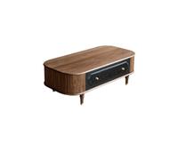 KOHUS Tavolini piccoli per camera da letto Tavolino da caffè Home in noce nera Tavolino ovale piccolo Tavolino da caffè con spazio di archiviazione Tavolino laterale per cameretta con contenitore