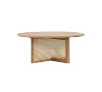 KOHUS Tavolini piccoli per camera da letto Tavolino da caffè in rattan in legno nordico, tavolino da salotto, tavolino da tè rotondo piccolo Tavolino laterale per cameretta con contenitore