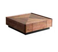 KOHUS Tavolini Piccoli Per Camera da Letto Tavolino da caffè nordico multifunzionale for soggiorno, casa, quadrato, contenitore in legno Tavolino da Salotto(100cm)