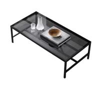 KOHUS Tavolini Piccoli Per Camera da Letto Tavolino da caffè rettangolare semplice in legno e vetro, tavolino da salotto, mobile multifunzionale Tavolino da Salotto