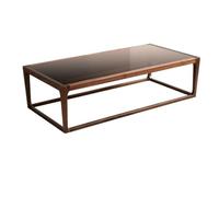 KOHUS Tavolini Piccoli Per Camera da Letto Tavolino da caffè rettangolare, tavolino da soggiorno, tavolino da tè, superficie in vetro, marrone, nordico, semplice Tavolino da Salotto(120cm)