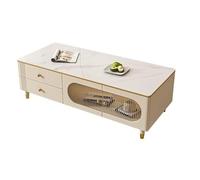 KOHUS Tavolini piccoli per camera da letto Tavolino da salotto in ardesia Tavolino da caffè da terra piccolo for camera da letto semplice Tavolino laterale per cameretta con contenitore(A)