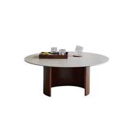 KOHUS Tavolini piccoli per camera da letto Tavolino da salotto in legno massello in stile retrò Tavolino da caffè rotondo color noce Tavolino laterale per cameretta con contenitore(M:90 * 37.5cm)